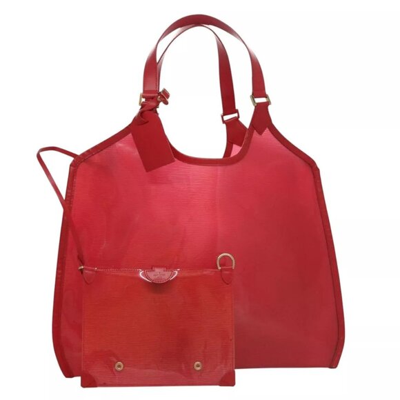 LOUIS VUITTON Epi Plage Via Hand Bag Vinyl Red Grenadine M92152 LV Auth bs20812 - Picture 1 of 15